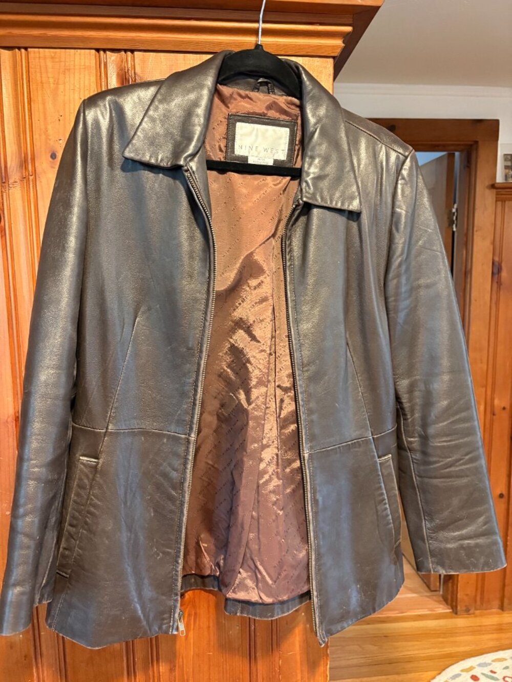 Leather Jacket, EMS Fall Lined Coat, and EMS quarter-zip fall jacket